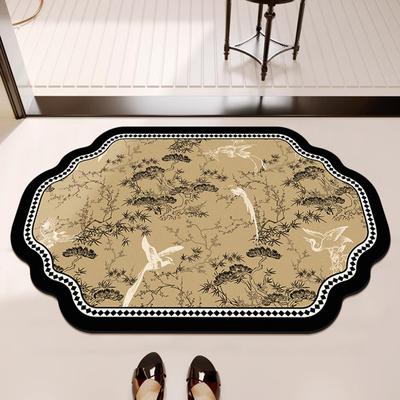 New Chinese-style Bathroom Door Absorbent Floor Mat Anti-slip Foot Mat Special-shaped Diatom Mud Bathroom High-end Mat