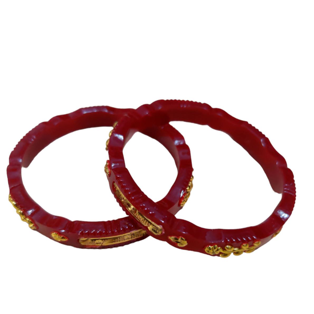 

@ Beautiful Plastic Bangle Maroon Colour Regular Use For Women Set Of 2 Zr975-60%Off