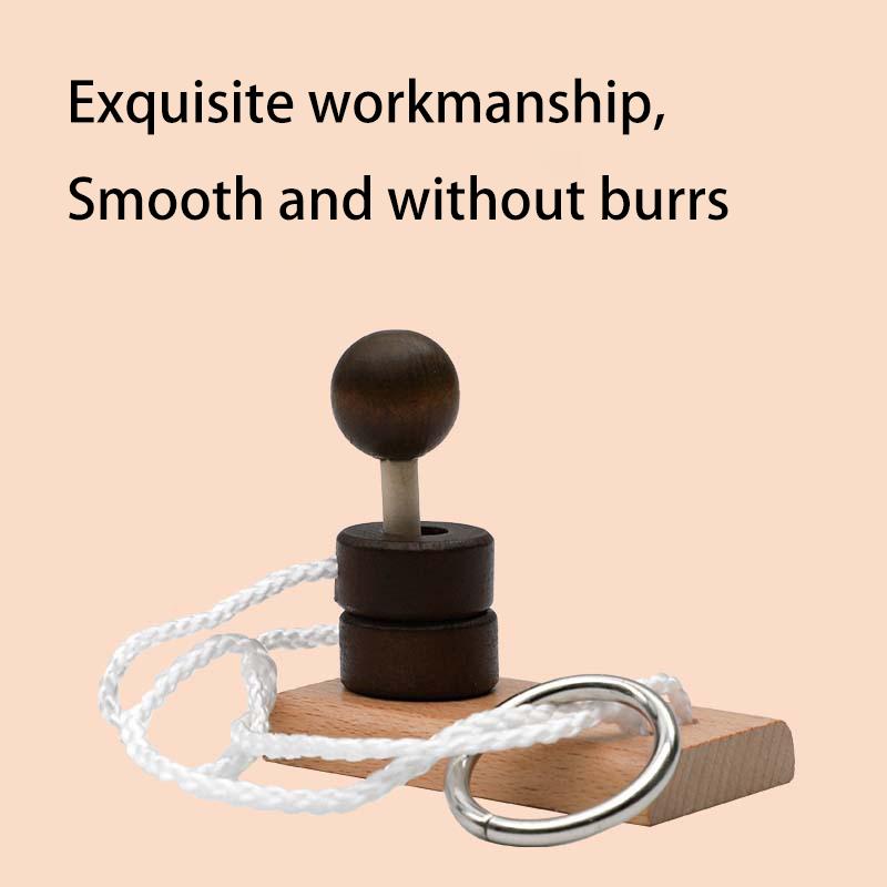 Small Brain Teaser Puzzle, Wooden Untie Rope Game, Unlocking IQ Puzzle, Party Favor Gifts for Kids Adults,Suitable for All Ages