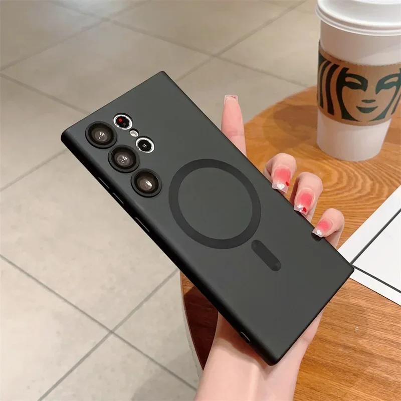 

Матовый мягкий чехол для Samsung S24FE S25 S24 S23 S22 Note20 Ultra S21 S20 Plus FE Magsafe Phone Cover Shockproof Shell Anti Scratch For S24 FE