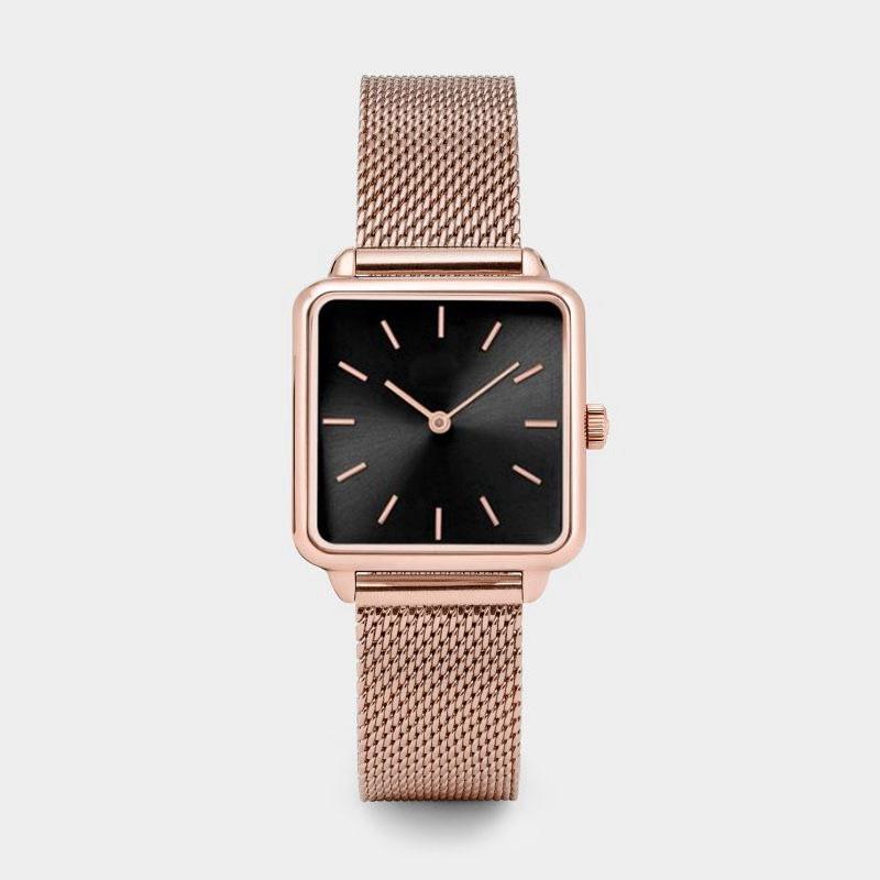 Top Brand Simple Women Watch Luxury Metal Mesh Square Quartz Wristwatch Fashion Elegant Ladies Watch Women Clock reloj mujer