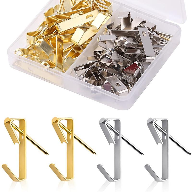 

30Pcs (30 фунтов) металлический двухцветный крючок для рамок, используется для подвешивания рам, демонстрации произведений искусства на выставках и т. д.