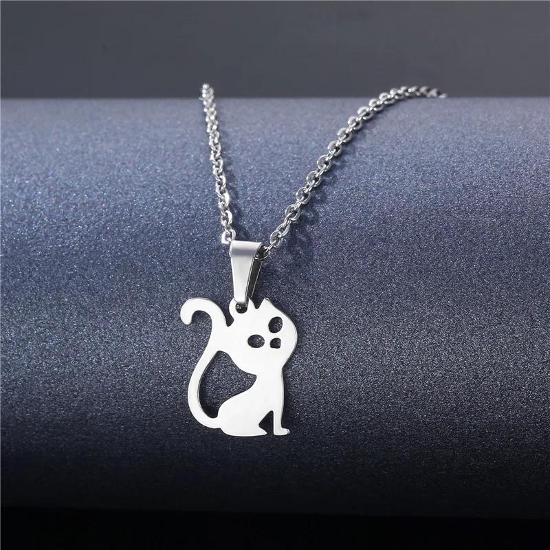 Bear Necklace Stainless Steel Jewelry Fashion Jewelry Fine Silver Color for Women Girls and Valentine Birthday Party Gift Super