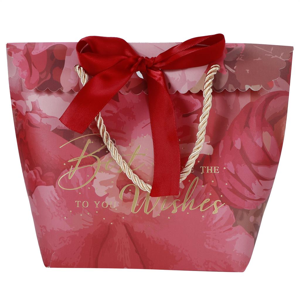 30PCS Portable Small Candy Bag Box for Gift Decoration Event Party Supplies Wedding Favours(Retro Red (Wine Red Ribbon