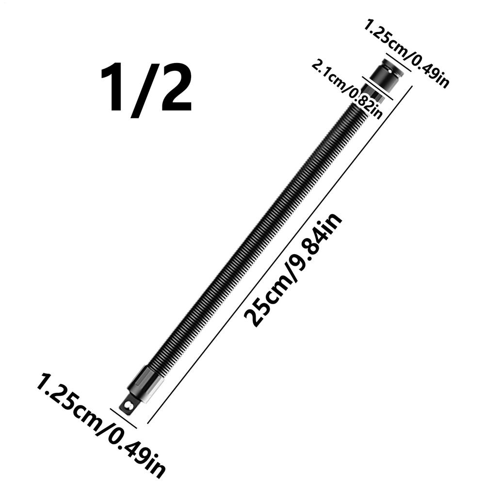 

Flexible Extension Socket 1/2in Torque Spanner Shaft 360-degree Rotate Socket Wrench Extender For Bolt Fastener DIY Corner