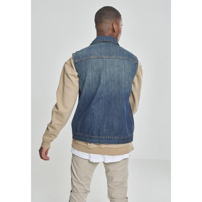 Denim Vest - URBAN CLASSICS - Sleeveless Vest - Light Blue - Unisex - 100% Cotton