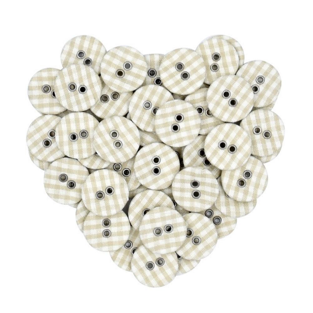 50PCS Multi-Color Round Button Plaid Button Love Scrapbooking for Wedding Decor Sewing Accessories