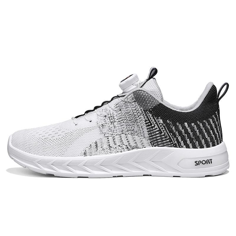

Rotating button men s shoes summer mesh breathable fly-woven mesh shoes student versatile soft-soled sports casual running trendy shoes 44