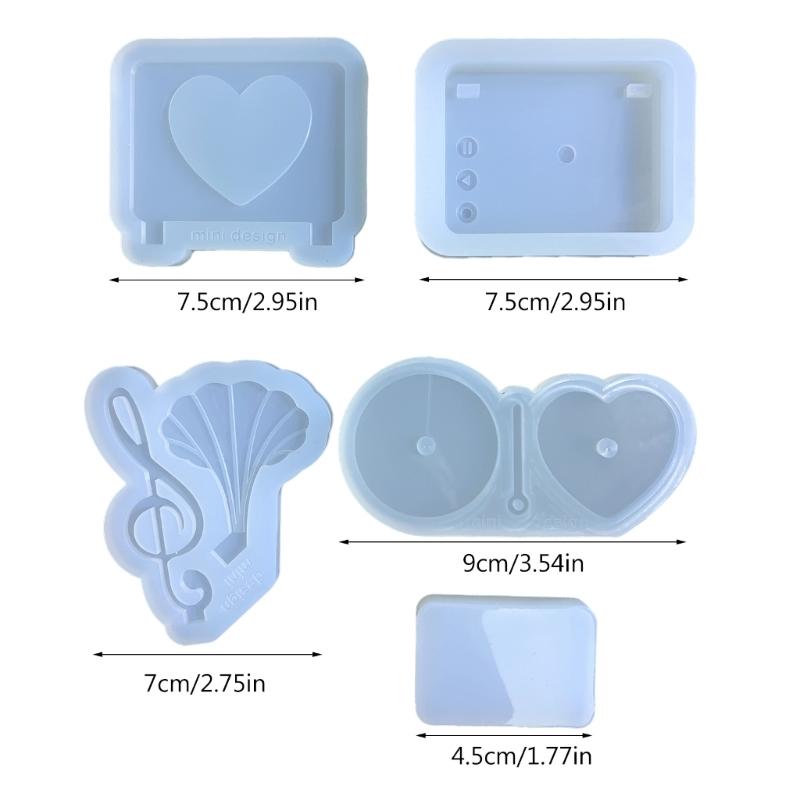 Resin Shaker Mold Heart Photo Frame Resin Mold Silicone Record Player Mold Kit Table Ornaments Mold for Home Decorations