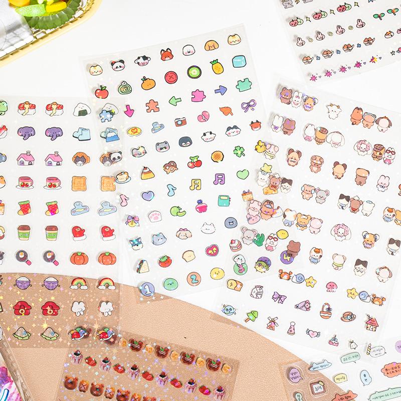 10pcs/bag PET Vintage Snacks Fruits Shop Stickers For Scrapbooking Kawaii Stationery Notebook Background Sticker DIY Decoration