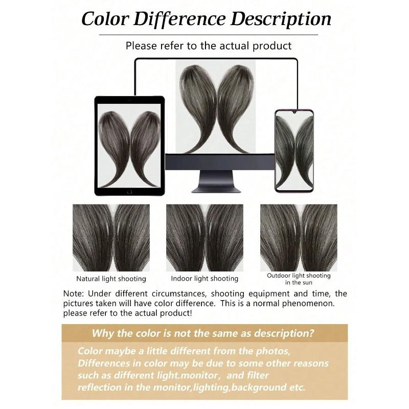 2 Stück/Set Synthetischer Mittelteil Pony Haarverlängerungen Einfacher Clip-In Stirnverlauf Pony Natürlicher Nahtloser Seitlicher Fransen Haarteil