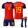 New Season Soccer Spain Jersey Set #19 Yamal
