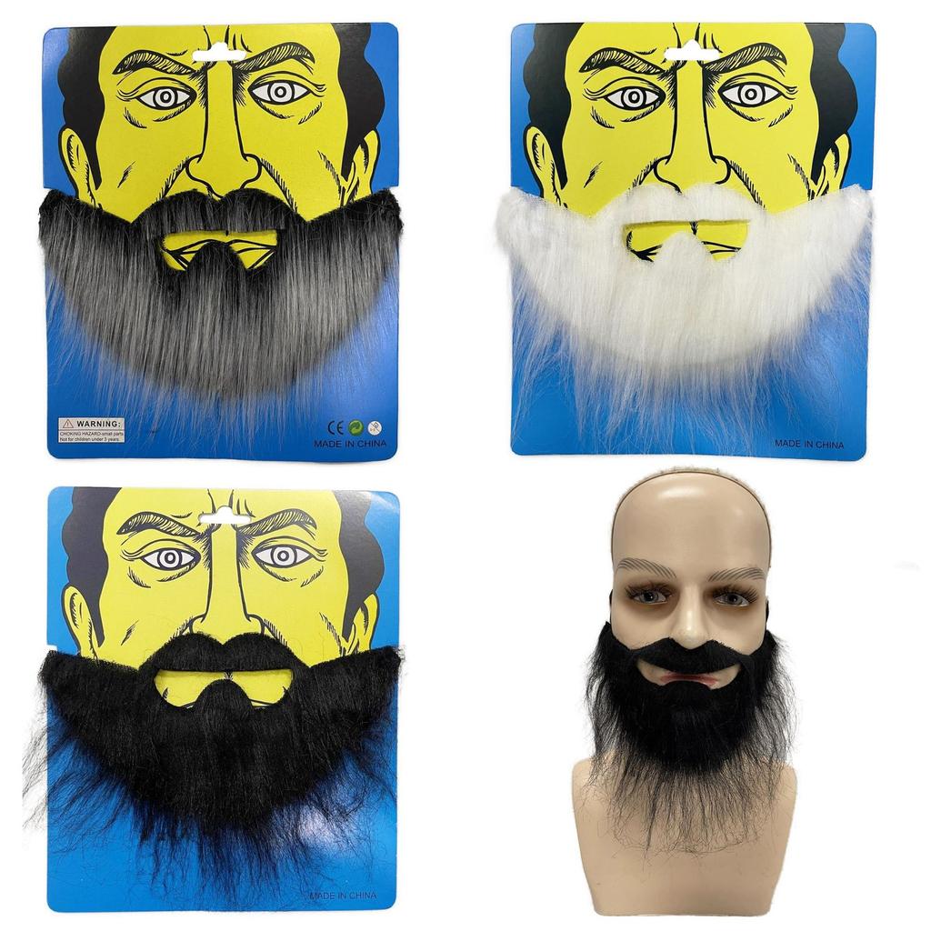 Artificial Beard Realistic Fake Beard Simulation Big Beard Long Fluff Halloween Men's Fake Mustache Costume DIY Dress Up Prop
