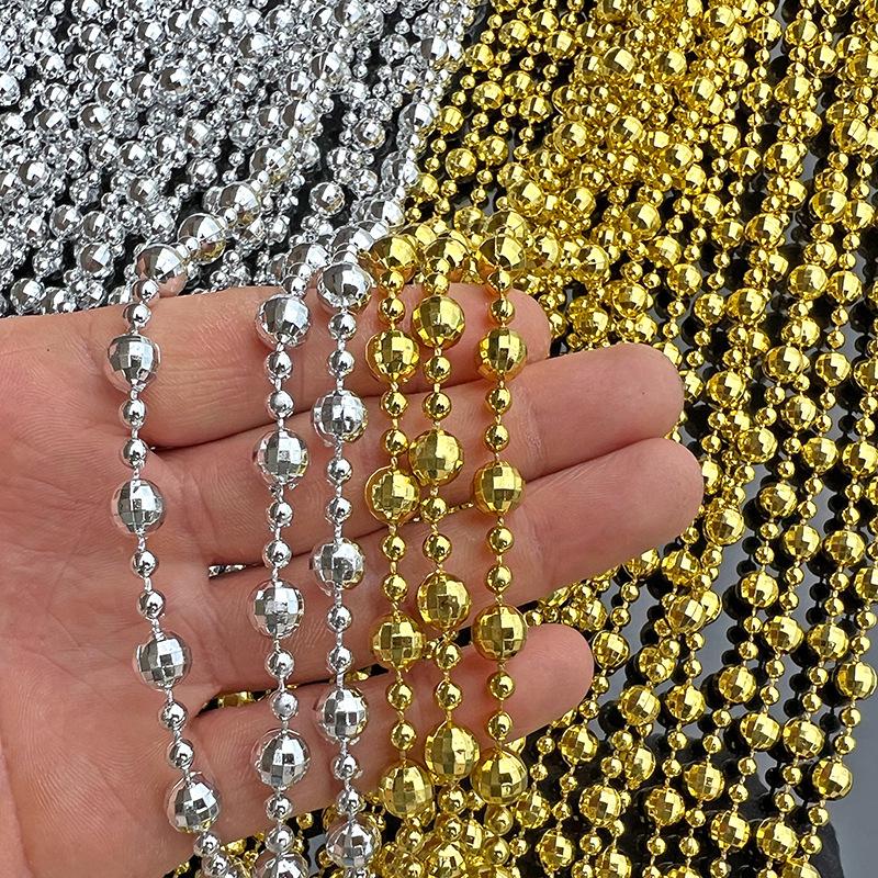 8+4mm Earth Bead Acrylic Chain for Wedding Decor, Christmas Tree, and DIY Jewelry