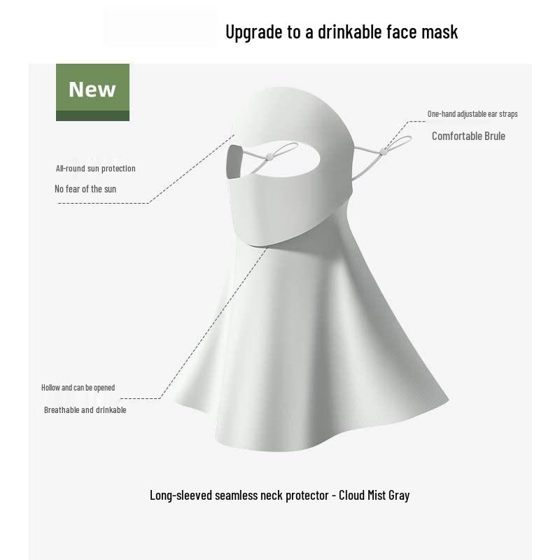 Damen UV-Schutz Gesichtsmaske: Eis-Seide, Atmungsaktiv, Sonnenschutz, Hohe Optik, Augenecken-Schutz
