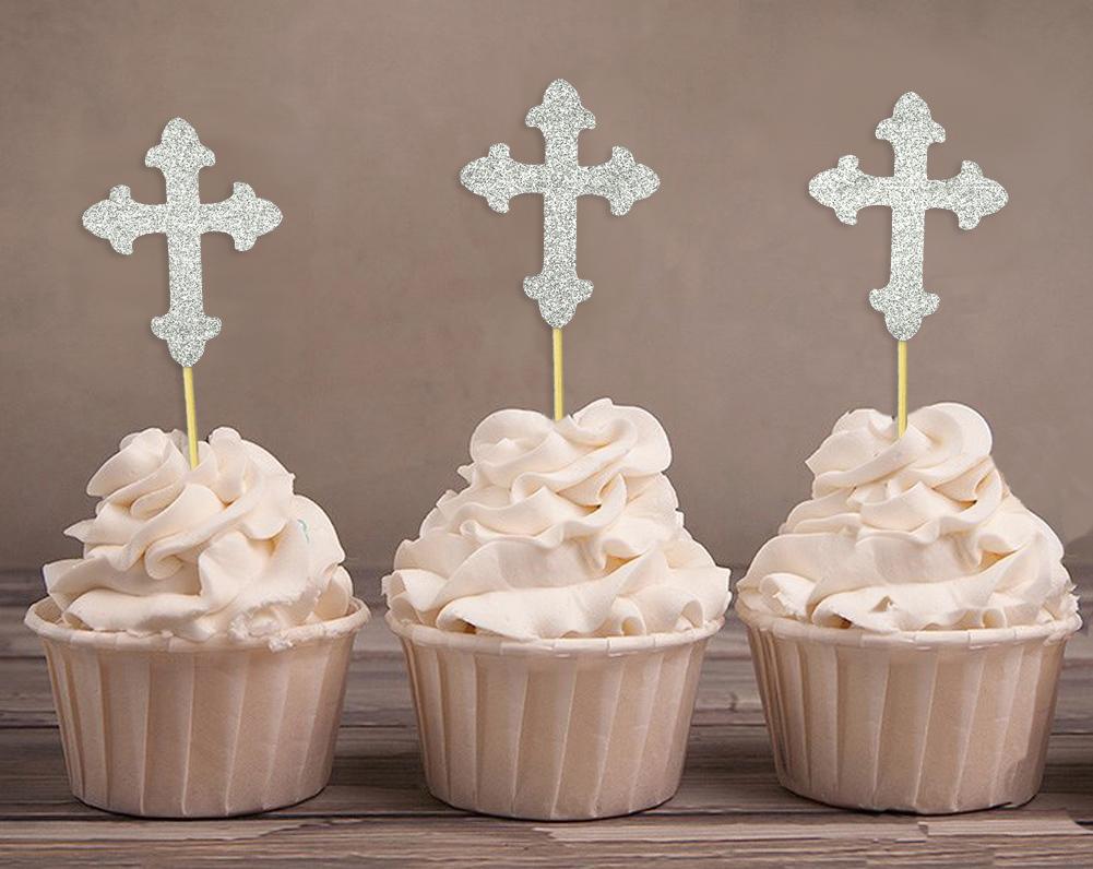 Darling Souvenir| Christening Baptism Cupcake Toppers| Dessert Decorations - Pack Of