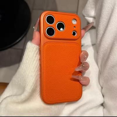 Luxus Harte Leder Beschichtete Hülle für iPhone 17 Air 16 15 14 13 Pro Max Stoßfest Matt Süßigkeiten Farbe Rüstung Business Handyhülle
