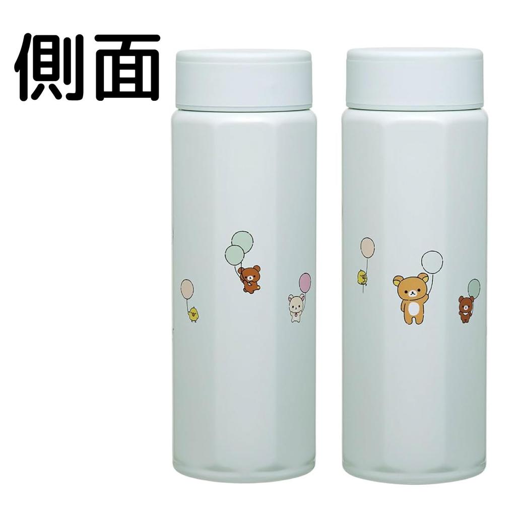 Skater Stainless Steel Mug Bottle, 500ml, Easy to Hold, Octagonal Shape, Insulated, Rilakkuma, Balloon Design, STO569196
