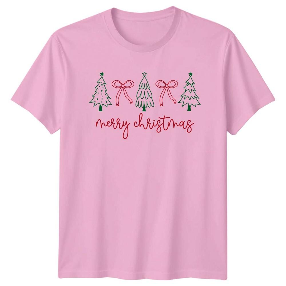 Merry Christmas Holiday Christmas Trees Bows Unisexs Unisexs Graphic Tee