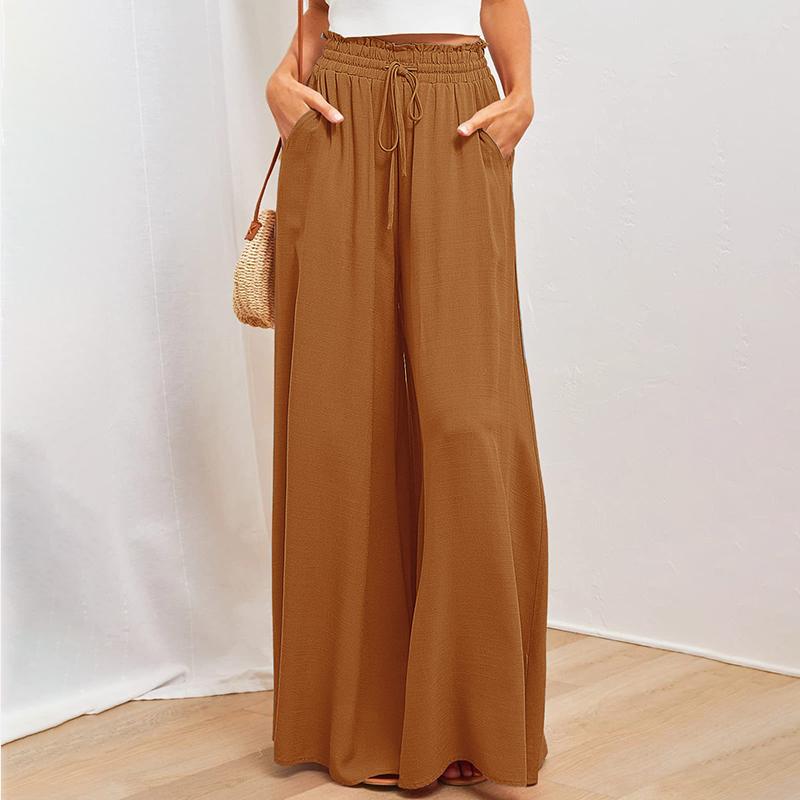 Women Comfortable Casual Dance Drapery High-Waisted Solid Color / Printed Loose Fit Wide Leg Culottes Pants