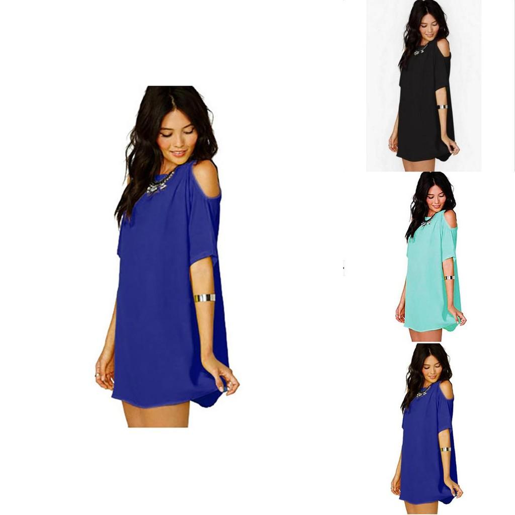 No Ip Included Polyester Short Sleeve Off Shoulder Dress For Casual Summer Wear