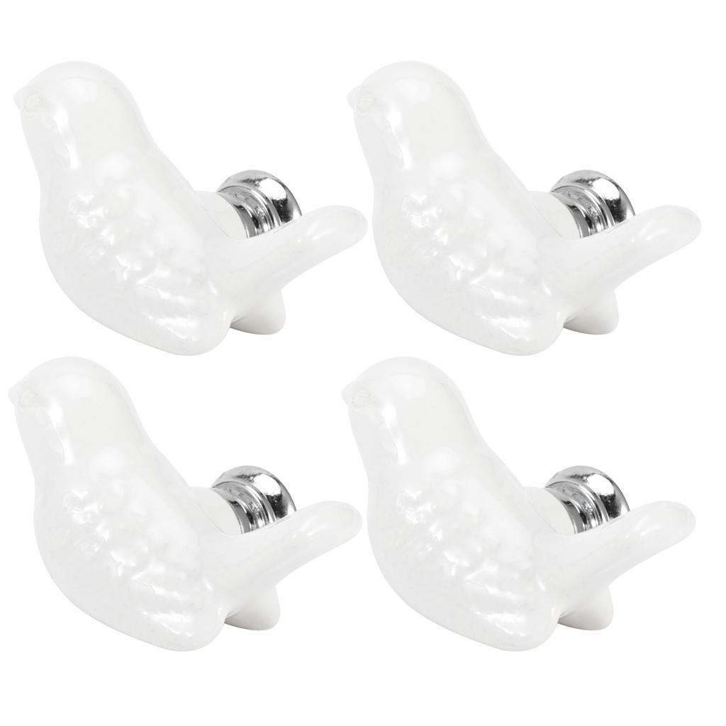 4 Set Bird Shape Ceramic Knobs DIY Door Drawer Cupboard Pull Handle Furniture Accessories