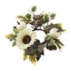 Halloween Candle Ring Wreath Artificial Pumpkin Sunflower Maple Leaf Wreath Pillar Candle