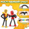 4PCS Suction Cup Robot Toy Shape Changing Telescopic Pop Tubes Autism Sensory Toy Robot Action Figure Bendable Fidget Toy