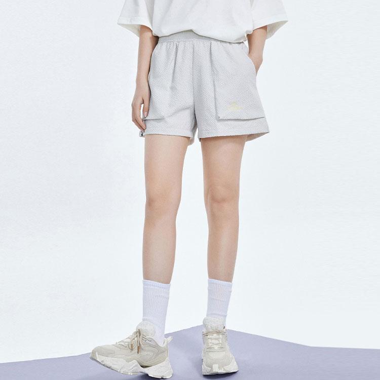 Anta Lifestyle Series Woven Sports Shorts Women Shorts Beach-Gray 962228316-1