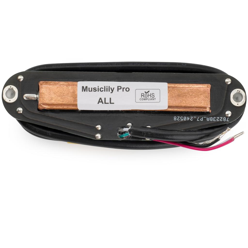 Musiclily Pro Ceramic Humbucker Super for Strat Electric Zebra Chrome Rails ST-DPHC Single-Size Pickup, 13.2K Distortion, Guitars, Body,