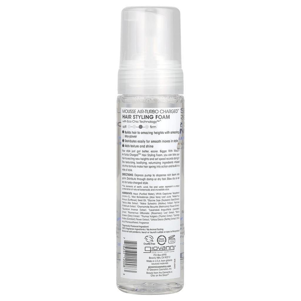 Giovanni Mousse Air-Turbo Charged, Spumă de coafat pentru păr, 7 fl oz (207 ml)