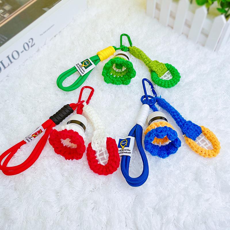 New Handmade Woven Badminton Cute Pendant for Purse Backpacks Fashion Bag Accessories Bag Charm