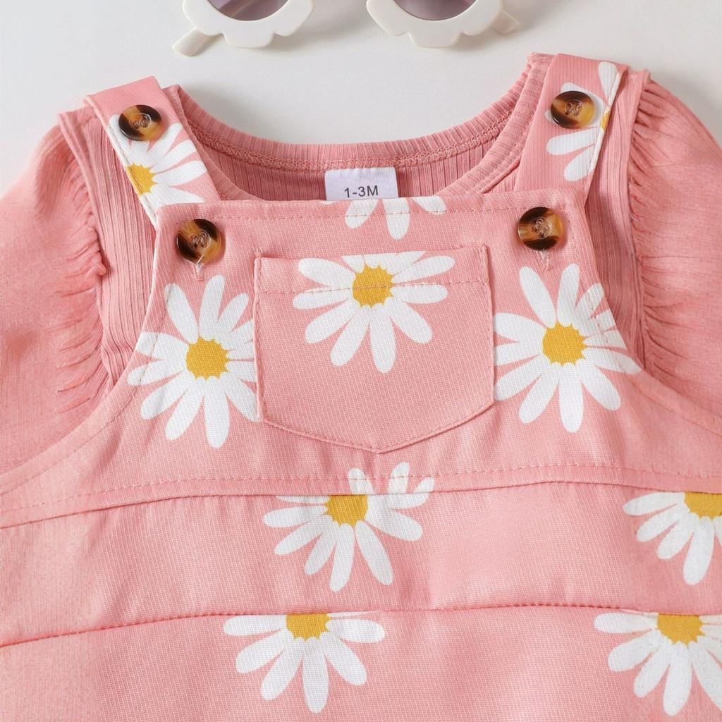 Infant Toddler Long-Sleeve Romper & Skirt Set