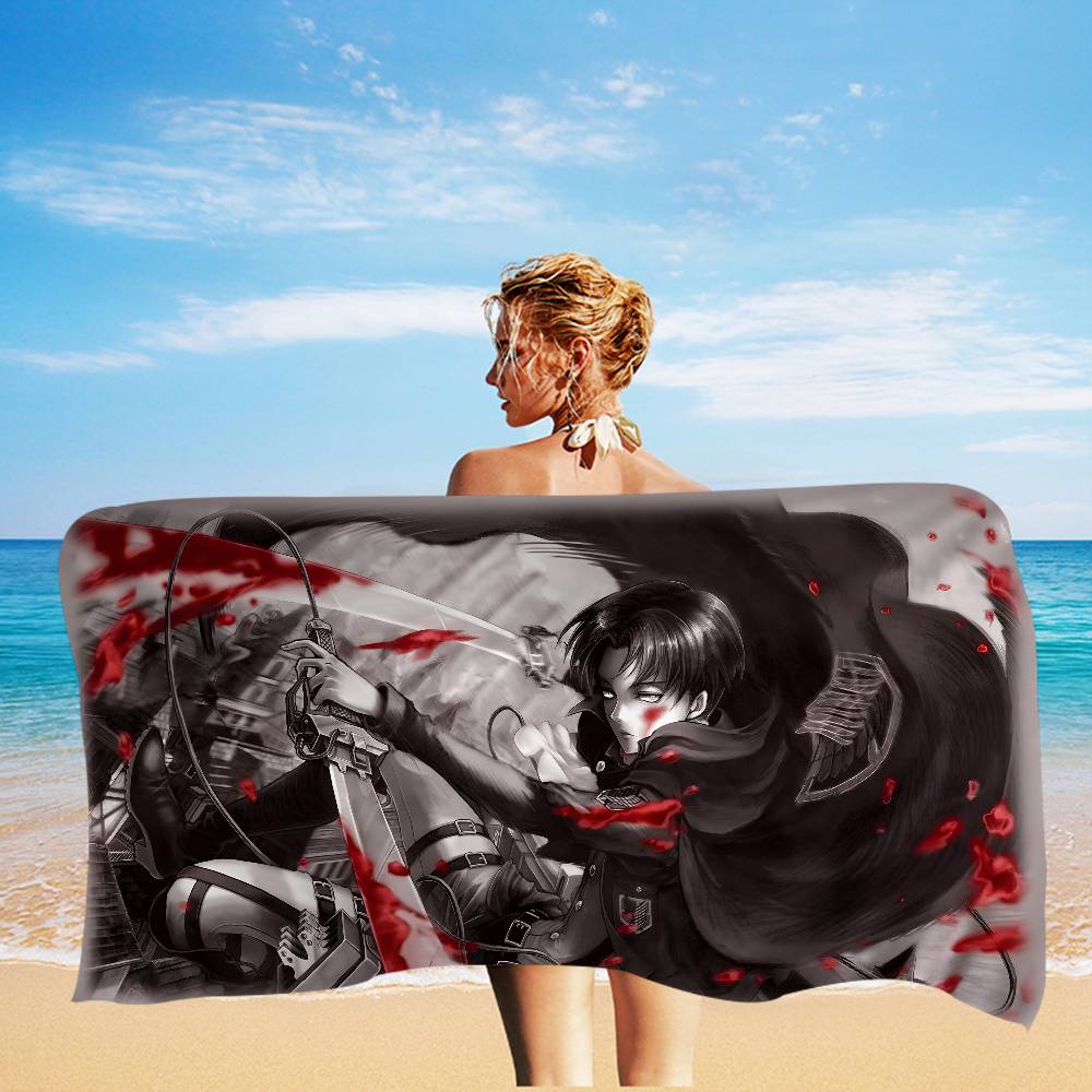 1pc Classic A-Attack O-On T-Titan Microfiber Beach Towel Absorbent Quick Dry Soft Yoga Swimming Resort Mountain Climbing Towel
