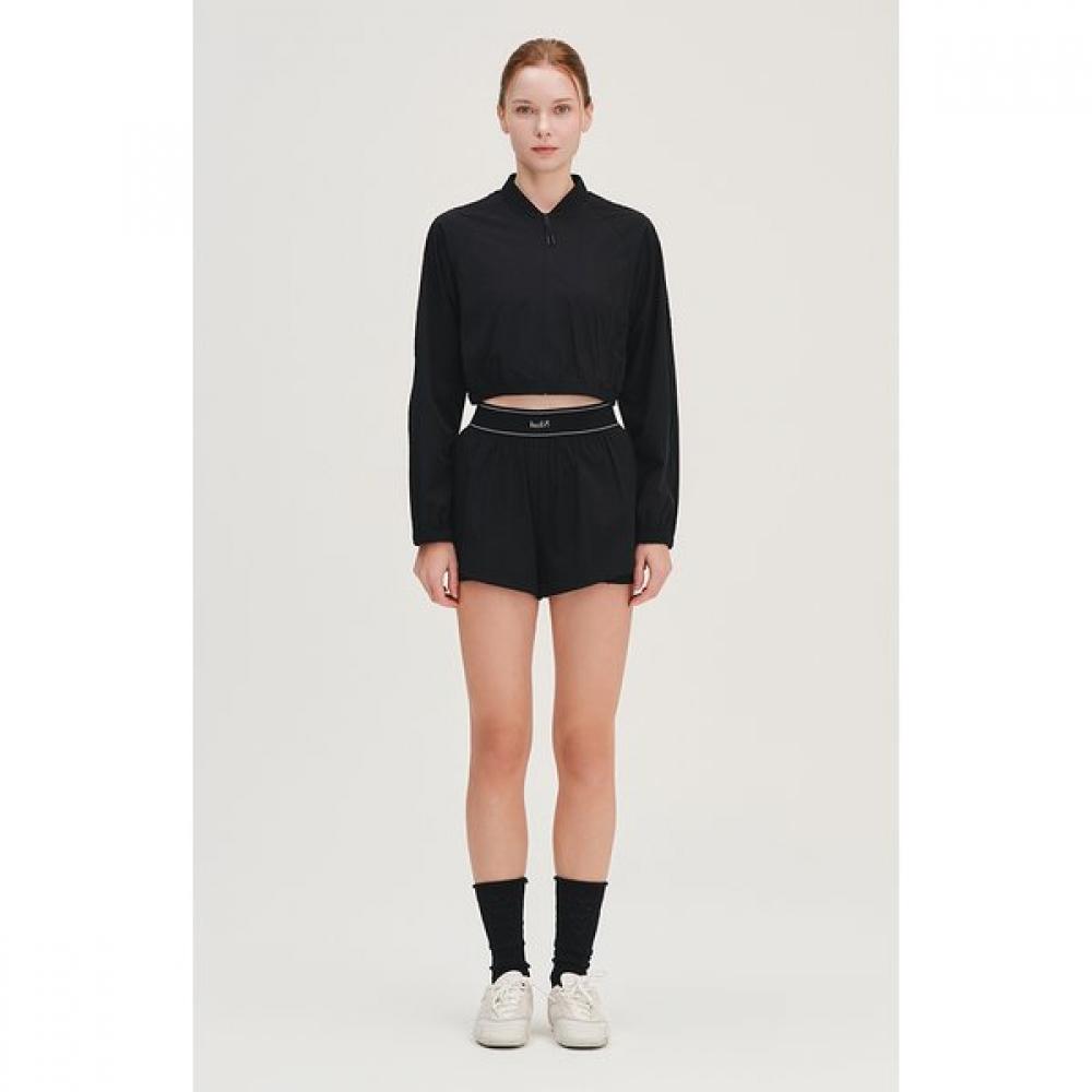 Huit Lightweight Frilled Lining Cropped Jumper Htwjp6j11t BK/S
