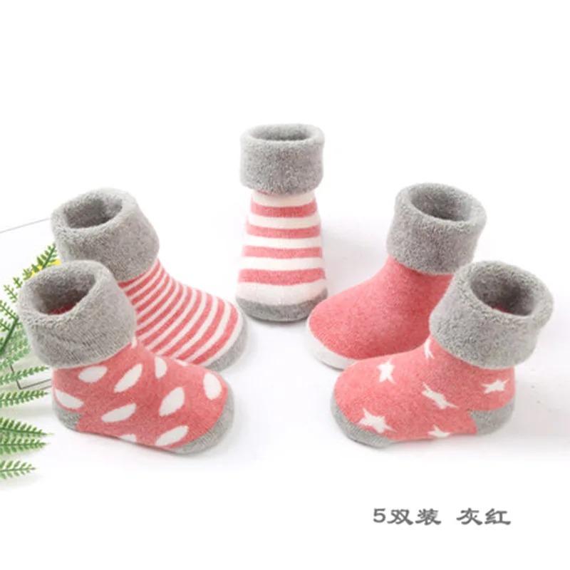 5 pairs baby cotton warm socks autumn winter terry for newborn toddler boys girls sock infant gifts cheap stuff