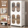 Stackable Large Capacity Fold Storage Box Plastic Clothing Storage Bin with Lid with Wheels Sundries Storages With Double Door