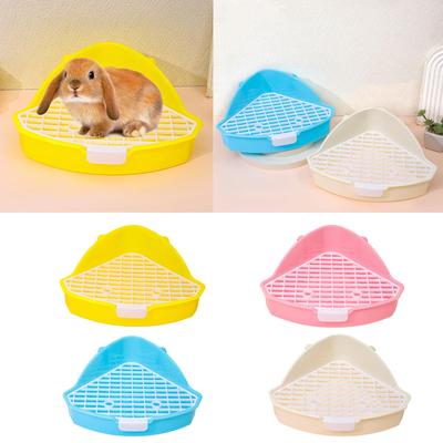Hamster-Klo Töpfchentraining Toilette Haustierkäfigwanne Streu-Box Anti-Überlauf Kaninchen-Toilettenschale für Kleintiere