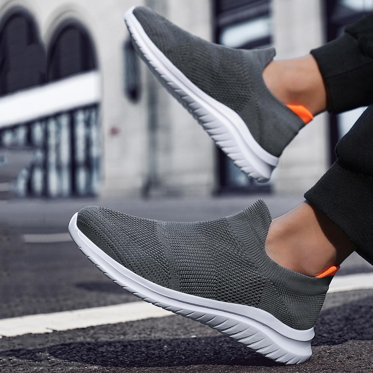 Кроссовки мужские сетчатые плоские легкие повседневные кроссовки для ходьбы на открытом — фото 2