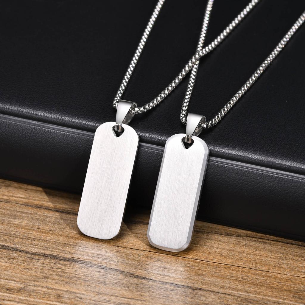 Collares Personalizados con Letra Inicial A-Z para Hombres Niños, Colgante de Barra Vertical de Acero Inoxidable Impermeable, Cadena de Caja 50/55/60cm