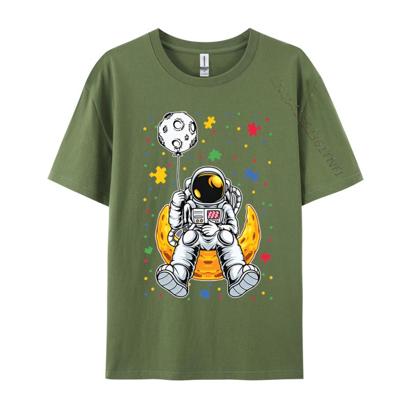 Astronaut Planet Balloon Puzzle Tshirts Fashion Casual Novelty Tee Graphic Adults Tshirts Tees Tops Harajuku