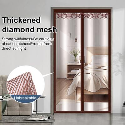 Magnetischer Türvorhang Mückendichtes Netz Türvorhang mit Magneten Automatisches Schließen Türnetz mit Aufbewahrungsgurt für Balkon Schlafzimmer