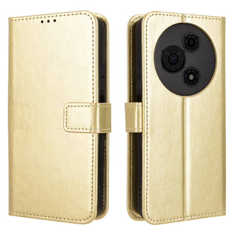 For TCL 605 4G/60 SE Case Crazy Horse Texture PU Leather Phone Wallet Cover with Wrist Strap