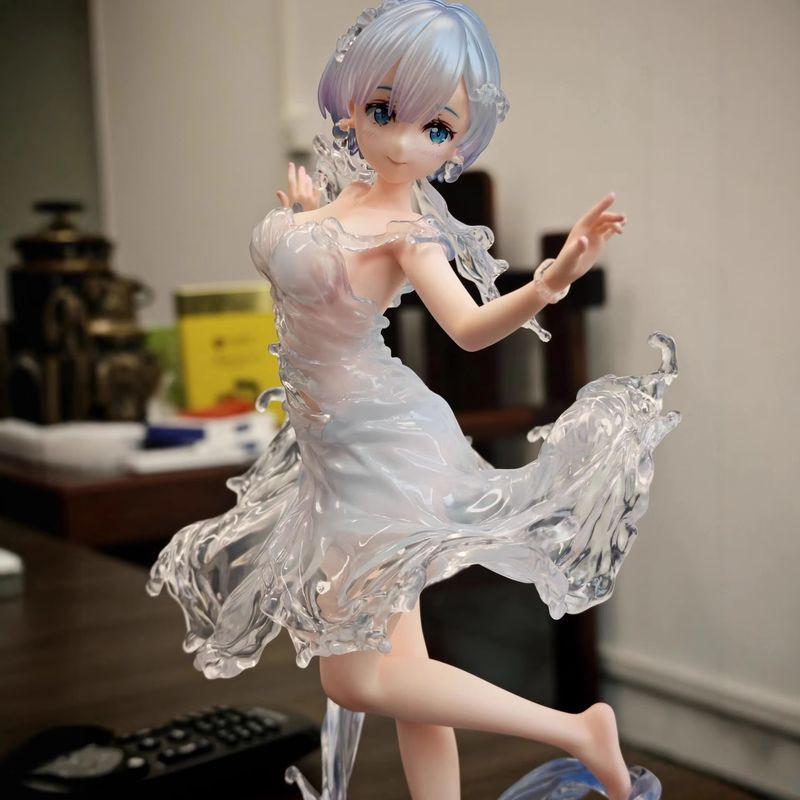 Nouveau 24cm Re:Zero Starting Life In Another World Rem Robe d'Eau Remplacement Double Face Pose Debout Figurine Anime Modèle Jouet