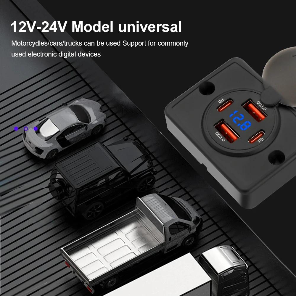 Wall Mount Charger Adapter, 2-4 Ports USB Outlet, QC 22.5W PD 30W Type-C Quick Charge, QC3.0 Panel, Bus, ATV, Truck