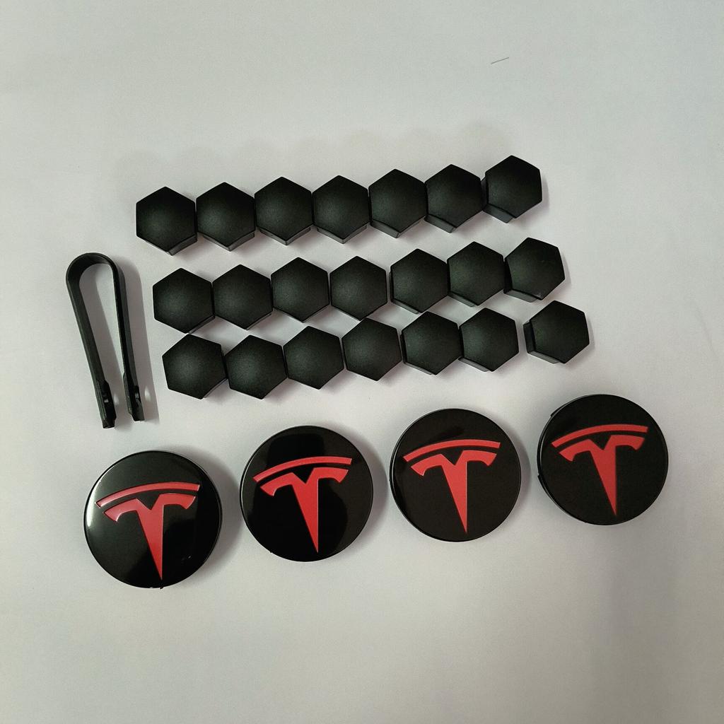 BFNWZ1 25PCS 29pcs 56mm 57MM For Tesla Model 3 ModelY New Juniper Car Wheel Center Caps Rims Hub Cover Logo Hubcaps Auto Accessories