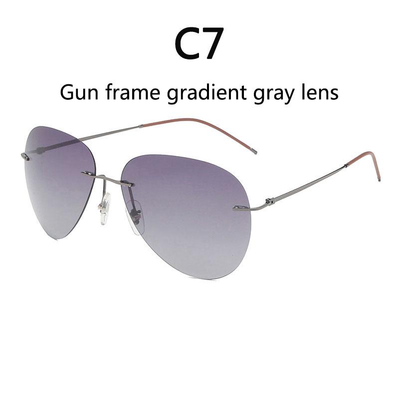 BOYSEEN Ultra Light Titanium Polarized Sunglasses Photochromic Frameless Sun Glasses Driving Fishing Goggles For Day And Night