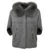 OFTBUY 2024 Herbst Winter Echt Fuchs Waschbär Pelz Kragen Mantel Gestrickte Pullover Frauen Kurzarm Jacke Dicke Warme