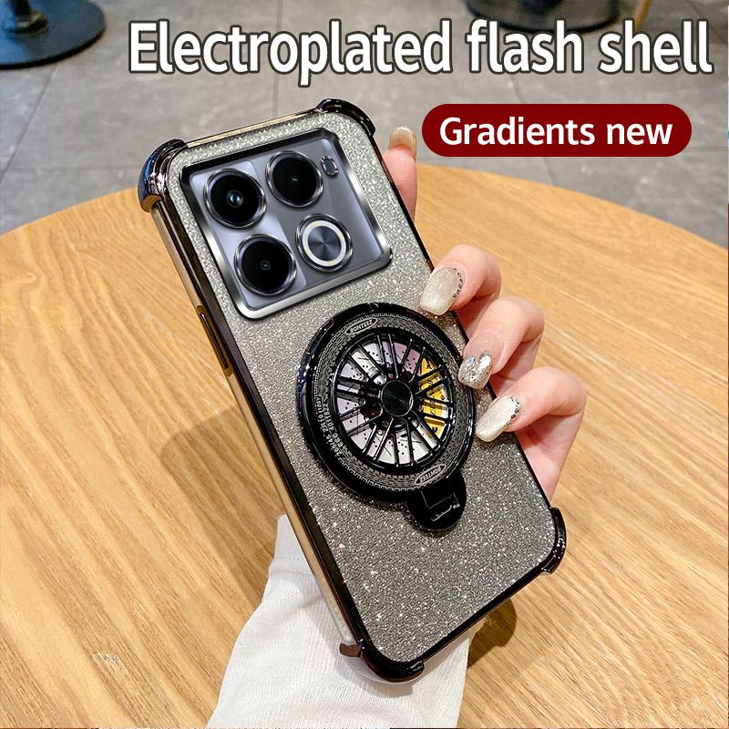 Drehbarer Gyro-Halter für magnetische Magsafe-Hülle für Funda Infinix Note 40 Pro Note40 Pro Plus + 4G 5G Transparente Ständerabdeckung