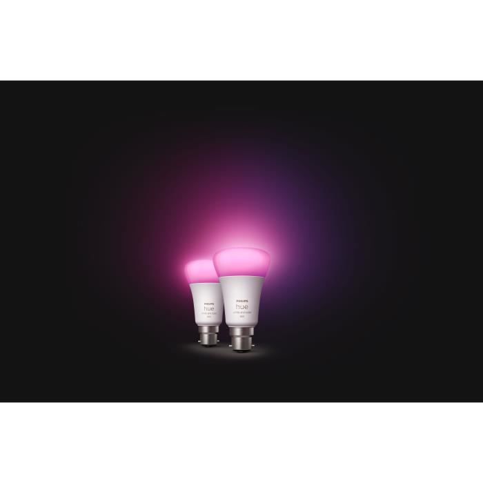 Ampoules connectées philips hue hue ampoule connectée x2 white and color ambiance 10 watt b22